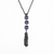 Medium Three Stone Pendant with Tassel in Sun-Kissed "Midnight" *Preorder*