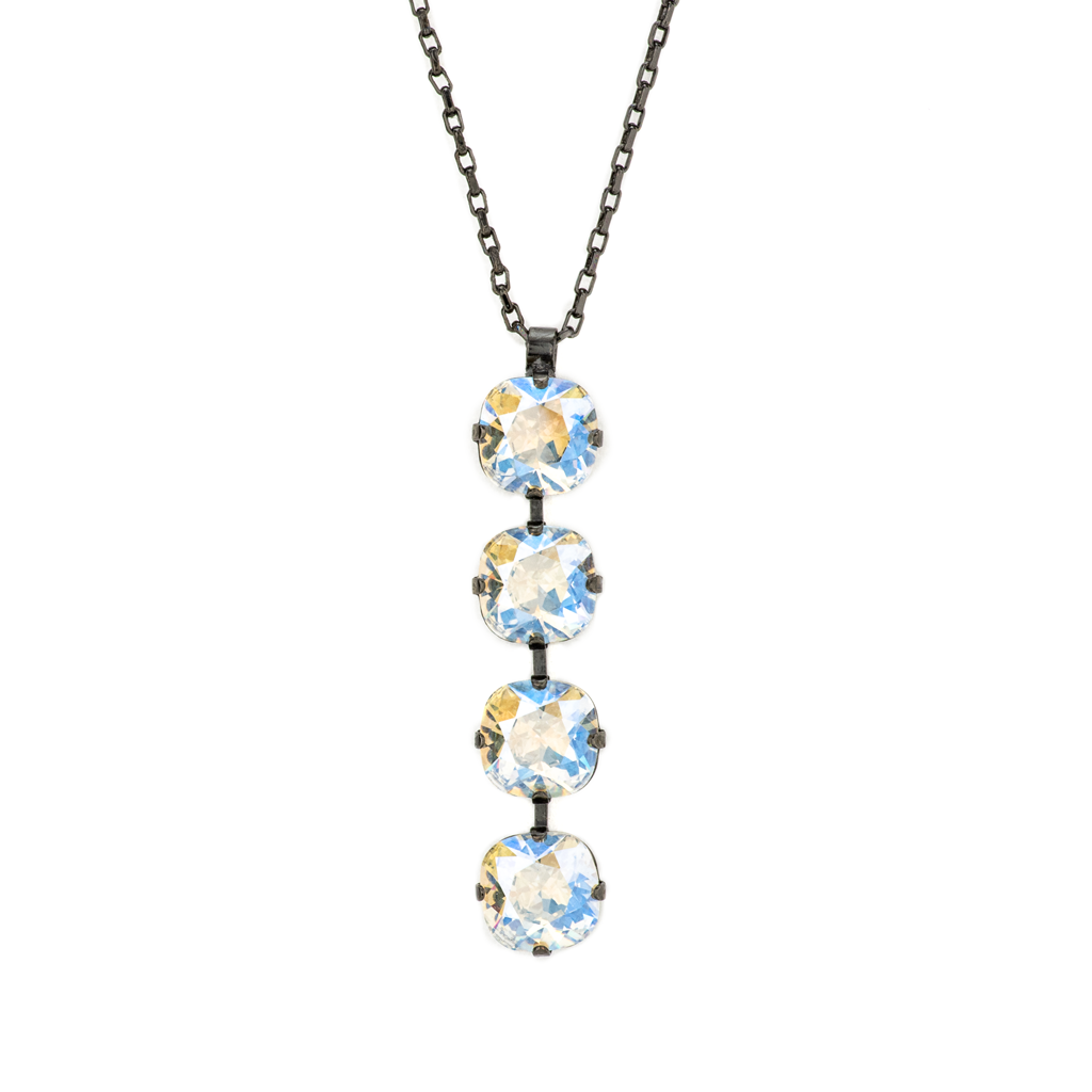 Four Stone Cushion Cut Pendant in "Crystal Moonlight" *Custom*