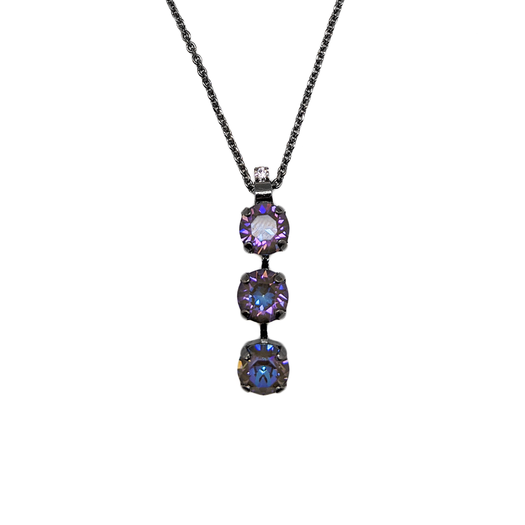 Medium Three Stone Pendant in Sun-Kissed "Midnight" *Preorder*