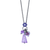 Petite Flower Heart Charm Pendant in "Wildberry"  *Custom*