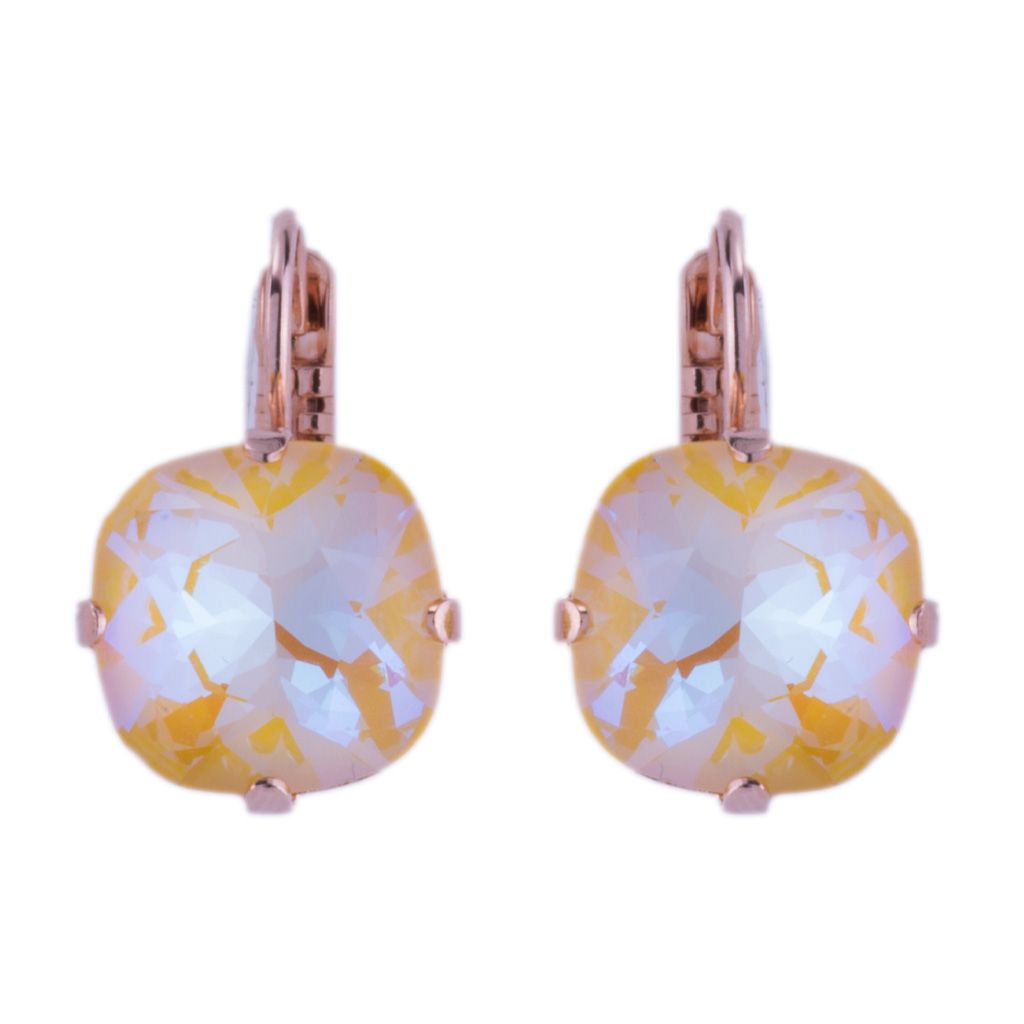Cushion Cut Leverback Earrings in "Fields of Gold" *Custom*