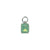 Small Emerald Charm -Choose Your Color- Rhodium