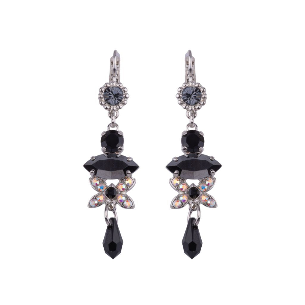 Marquise Elemental Leverback Earrings in "Tuxedo" *Custom*