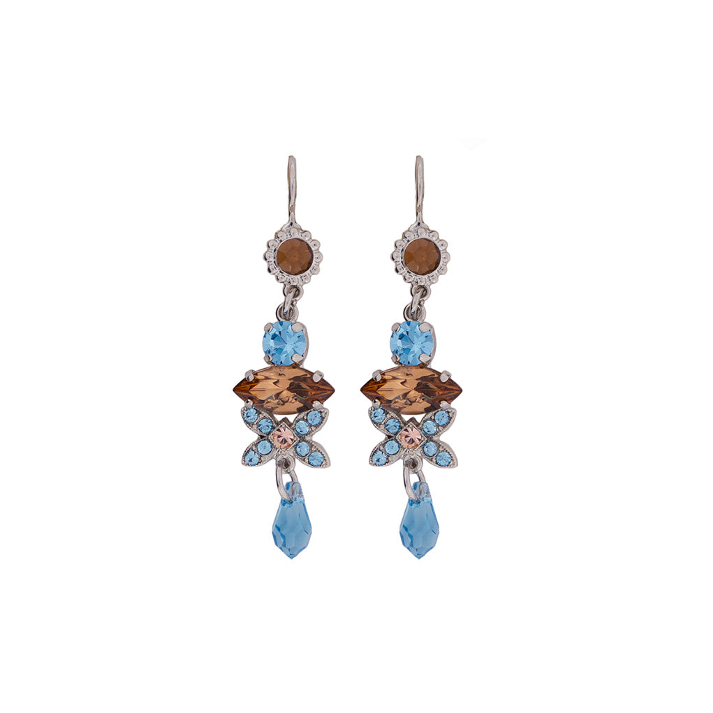 Marquise Long Dangle Leverback Earrings in "First Toast" *Custom*