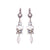 Marquise Long Dangle Leverback Earrings in "Seashell" - Antique Silver