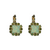 Square Halo Leverback Earrings in "Evergreen" *Custom*