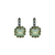 Square Halo Leverback Earrings in "Evergreen" *Custom*