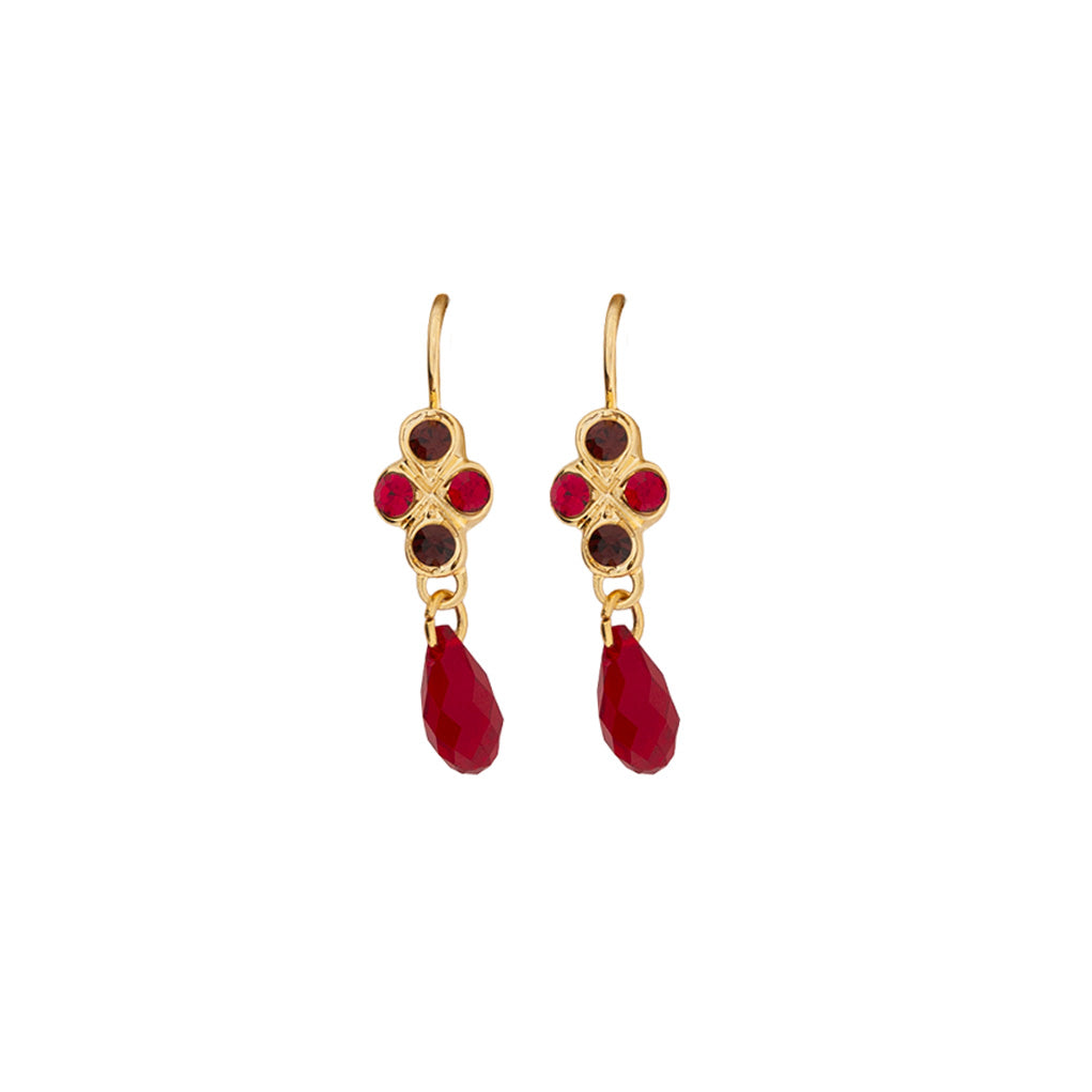Diamond Cluster Earrings in "Cranberry Crush" *Custom*