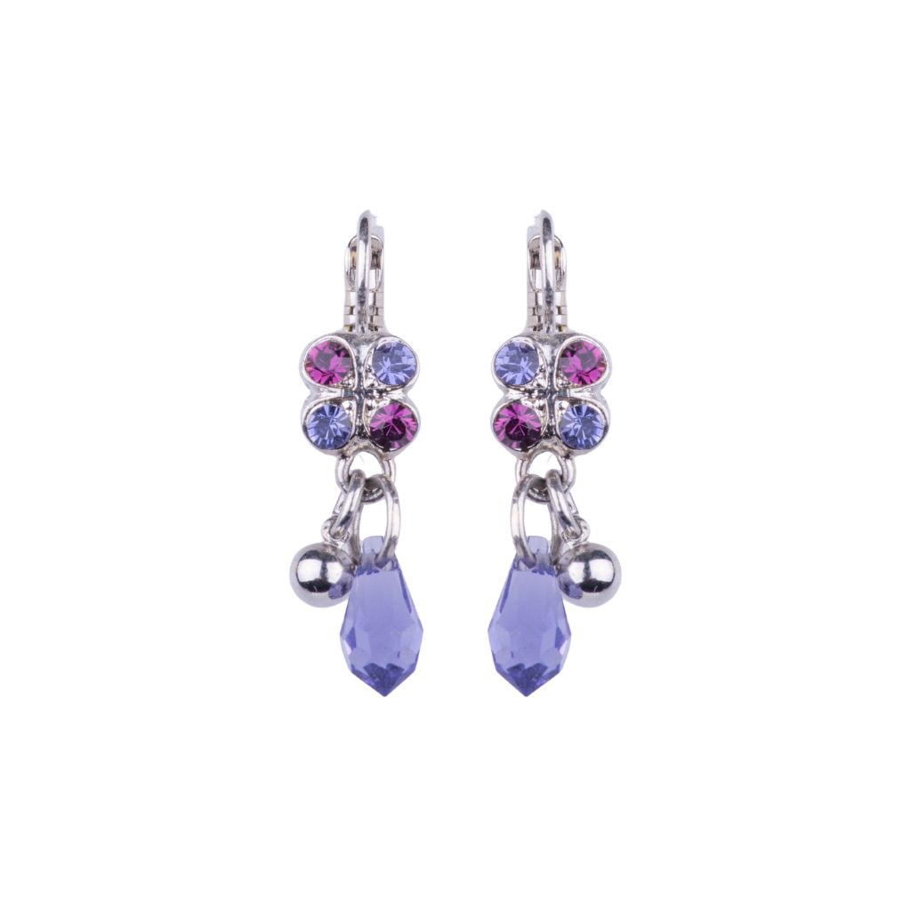 Diamond Cluster Earrings in "Happy Hour" - Rhodium
