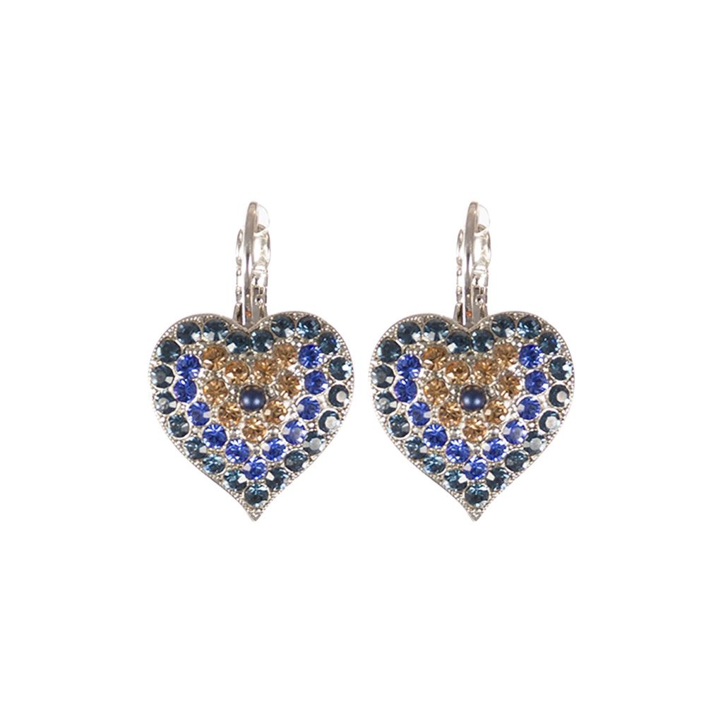 Heart Leverback Earrings in "Indigo Hour" *Custom*