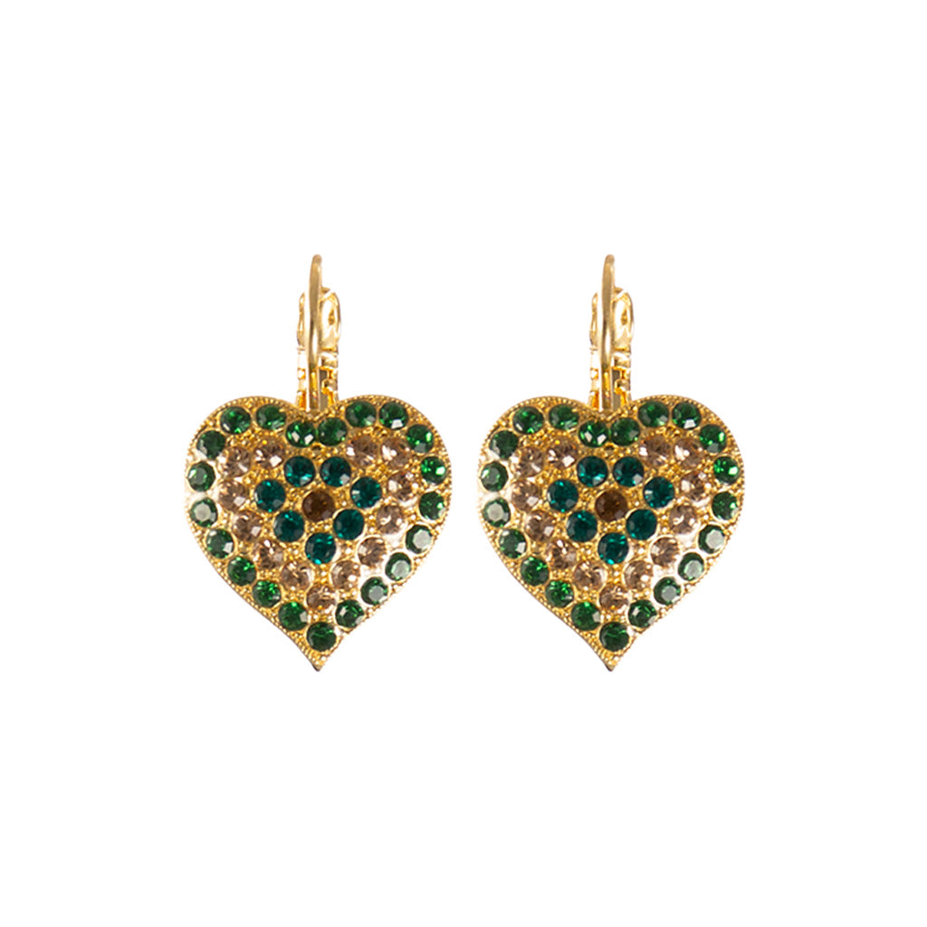 Heart Leverback Earrings in "The Green Room" *Custom*