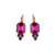 Petite Emerald & Trio Cluster Leverback Earrings in "Festival" - Rose Gold