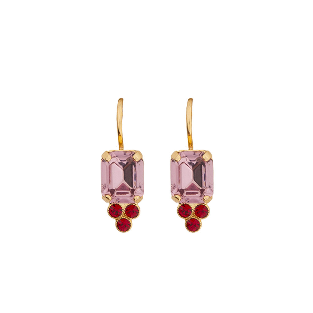 Medium Emerald Trio Cluster Earrings in "Cranberry Crush" *Custom*