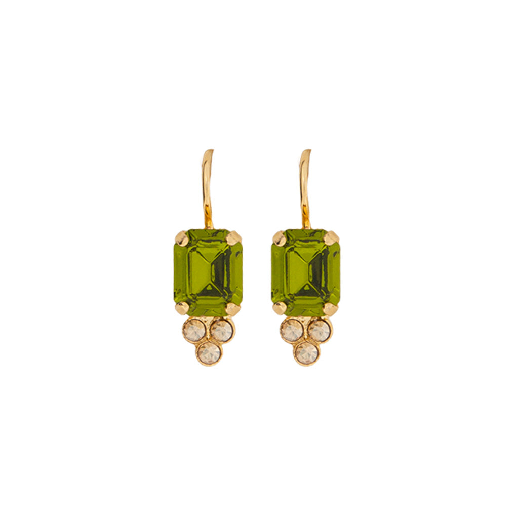 Medium Emerald Trio Cluster Earrings in "Olive Garnish" *Custom*