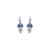 Medium Trio Cluster Leverback Earrings in "Golden Shadow and Sapphire" - Rhodium