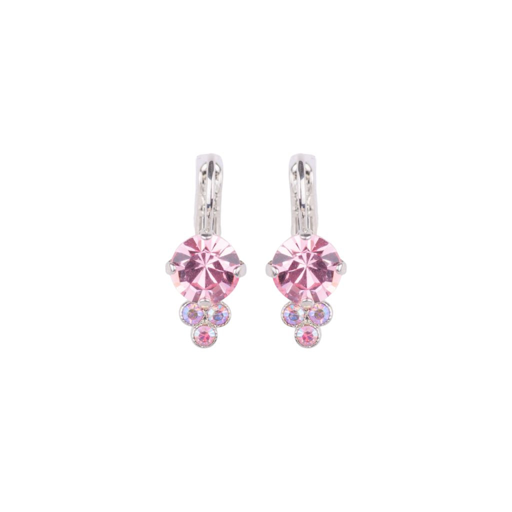 Medium Trio Cluster Earrings in "Light Pink" - Rhodium