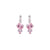 Medium Trio Cluster Earrings in "Light Pink" - Rhodium