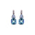 Large Emerald Classic Leverback Earrings in "Aquamarine and Opal" - Antique Silver