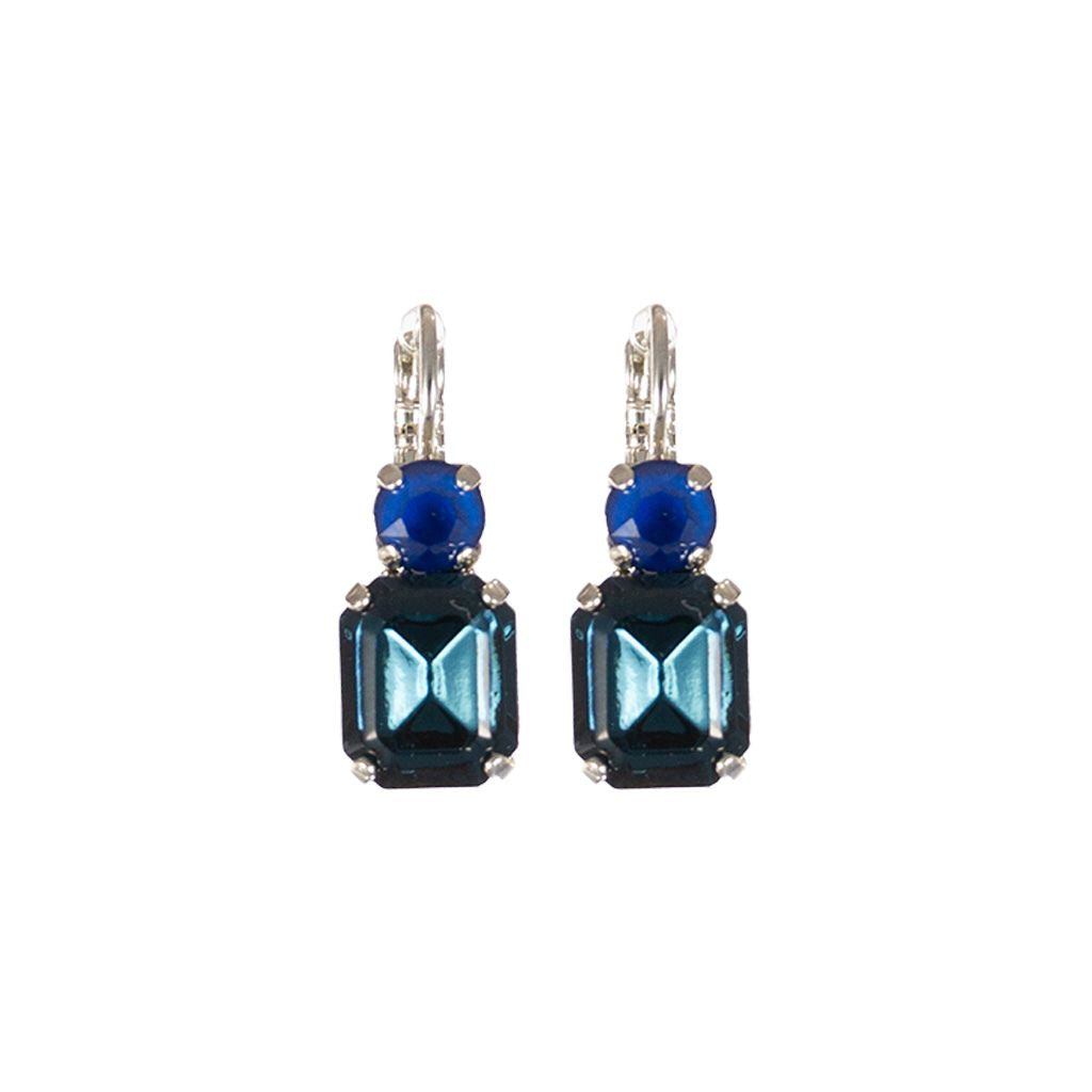Large Emerald Classic Earrings in "Indigo Blue" *Custom*