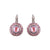 Large Halo Disc Leverback Earrings in "Sunkissed Pink" - Rhodium