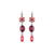 Large Flower with Oval Dangle Leverback Earrings in "Firefly" - Rhodium