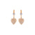 Dangle Heart Leverback Earrings in "Ivory" - Yellow Gold