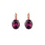 Large Single Stone Oval Leverback Earrings in "Amethyst" - Rose Gold