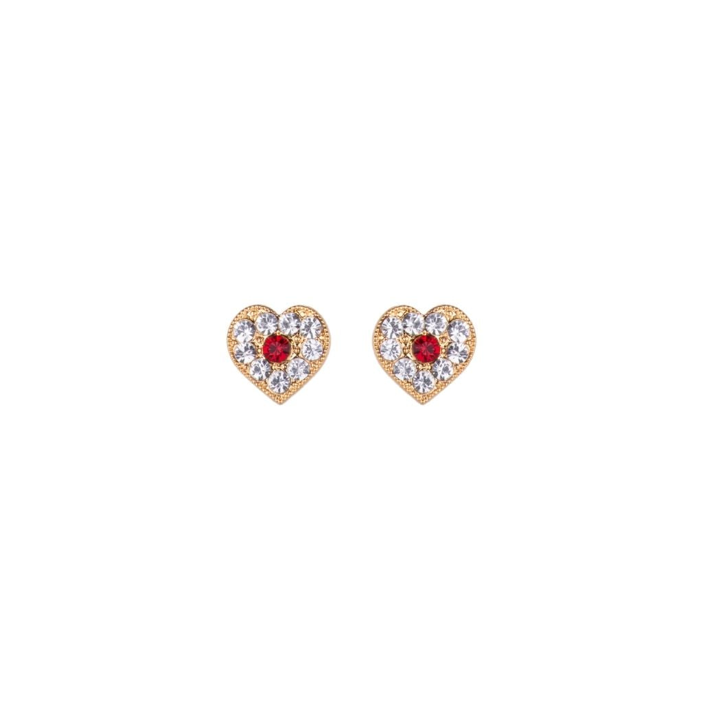 Small Heart Earrings in "Americana" *Custom*
