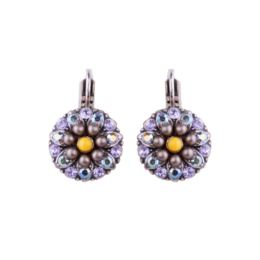 Guardian Angel Leverback Earrings in "Macaron" - Antique Silver