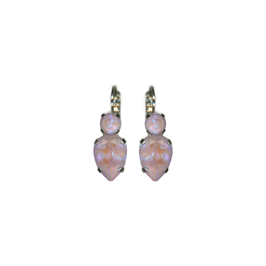 Round and Pear Leverback Earrings in "Sun-Kissed Lavender" *Custom*