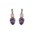 Round and Pear Leverback Earrings in Sun-Kissed "Amethyst Pearl" - Antique Silver