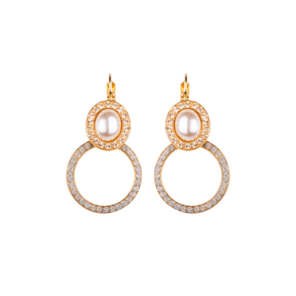 Open Circle with Cluster Element Earring in "Champagne and Caviar" - Yellow Gold