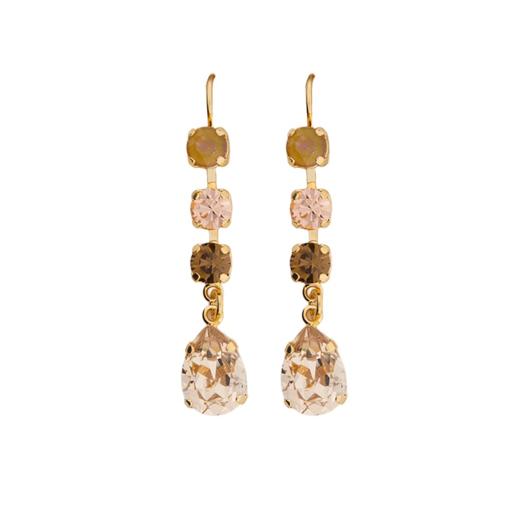 Round and Pear Dangle Earrings in "Amaretto" *Custom*