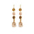 Round and Pear Dangle Earrings in "Amaretto" *Custom*