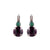 Large Double Stone Leverback Earrings in "Tigris" - Antique Silver