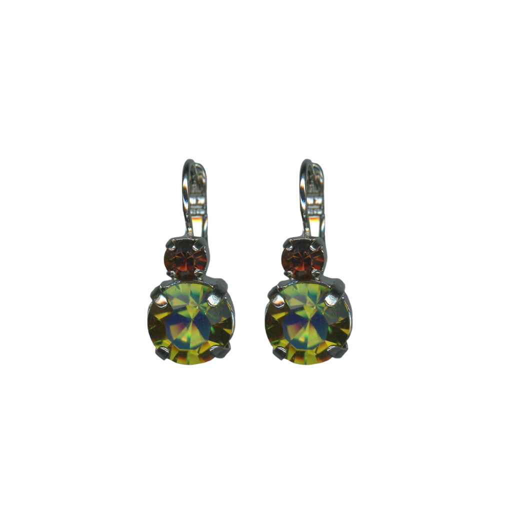 Large Double Stone Leverback Earrings in "Evergreen" *Custom*