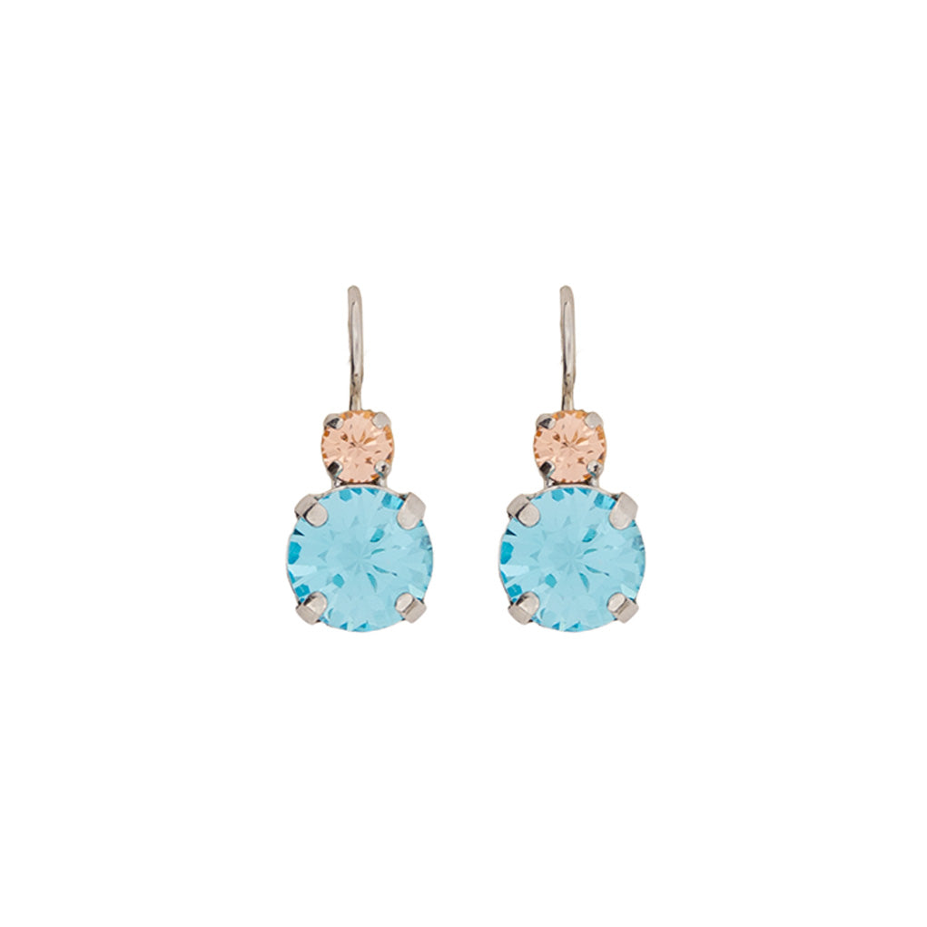 Large Double Stone Leverback Earrings in "First Toast" *Custom*