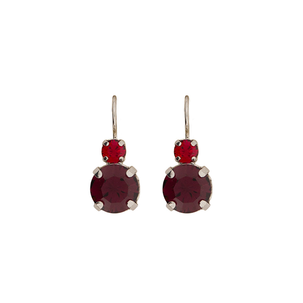 Large Double Stone Earrings in "Cranberry Crush" *Custom*