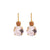 Large Double Stone Leverback Earrings in "Amaretto" *Custom*
