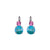 Large Double Stone Leverback Earrings in "Coral Cove" - Rhodium