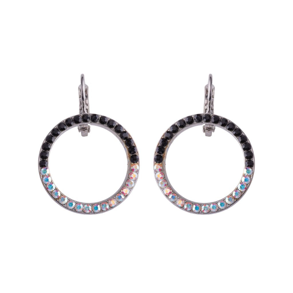 Large Open Circle Leverback Earrings in "Tuxedo" *Custom*