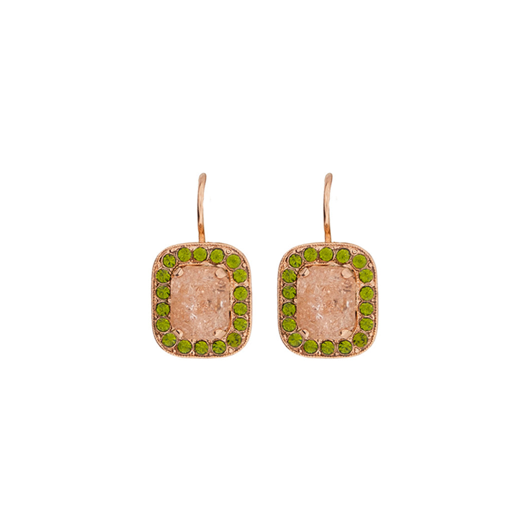 Emerald Cut Halo Leverback Earrings in "Countdown Gown" *Custom*