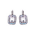 Emerald Cut Halo Leverback Earrings in  "On a Clear Day" - Antique Silver