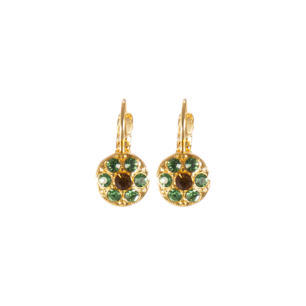 Petite Round Cluster Leverback Earrings in "The Green Room" *Custom*