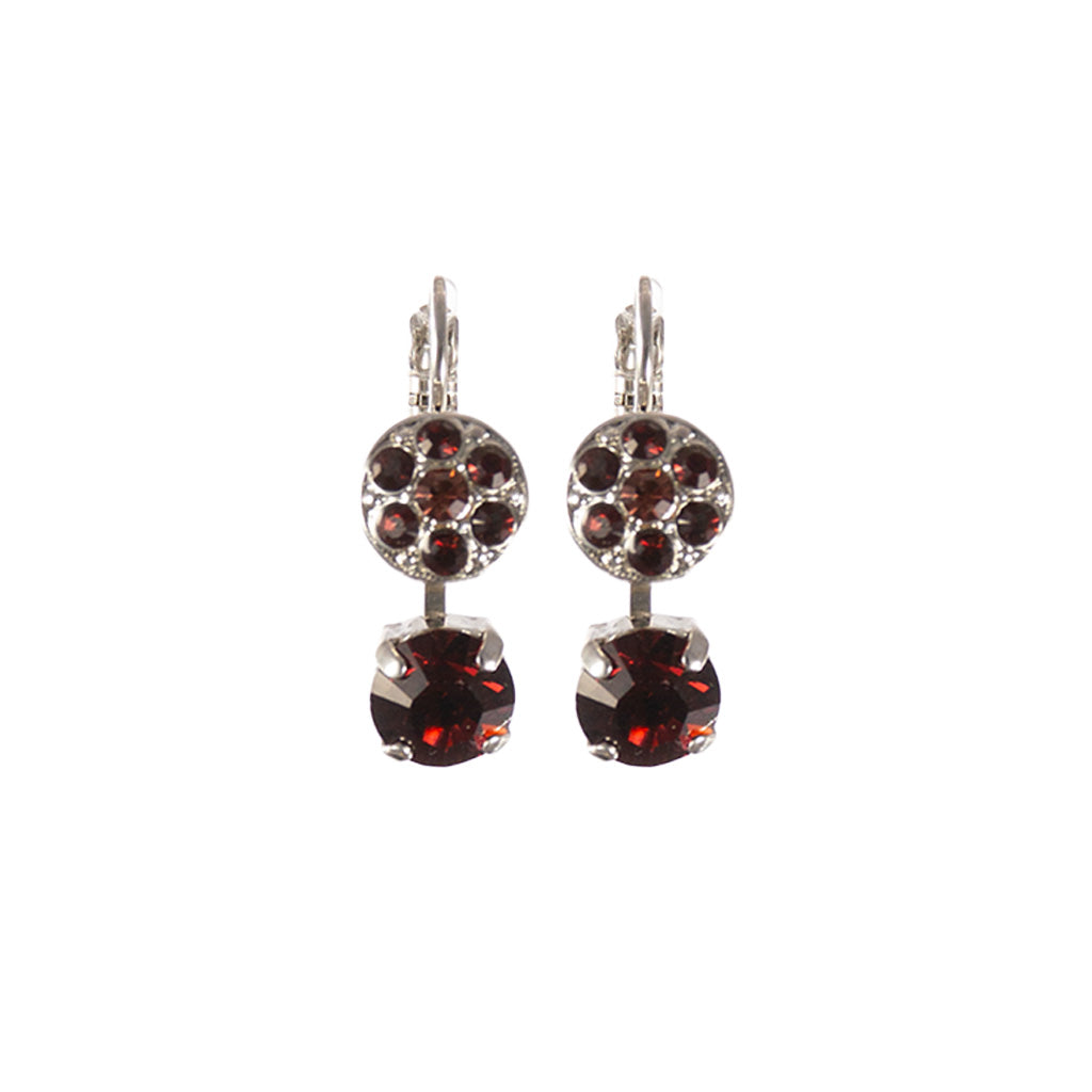 Small Round Cluster Earrings with Drop in "Velvet Encore" *Custom*