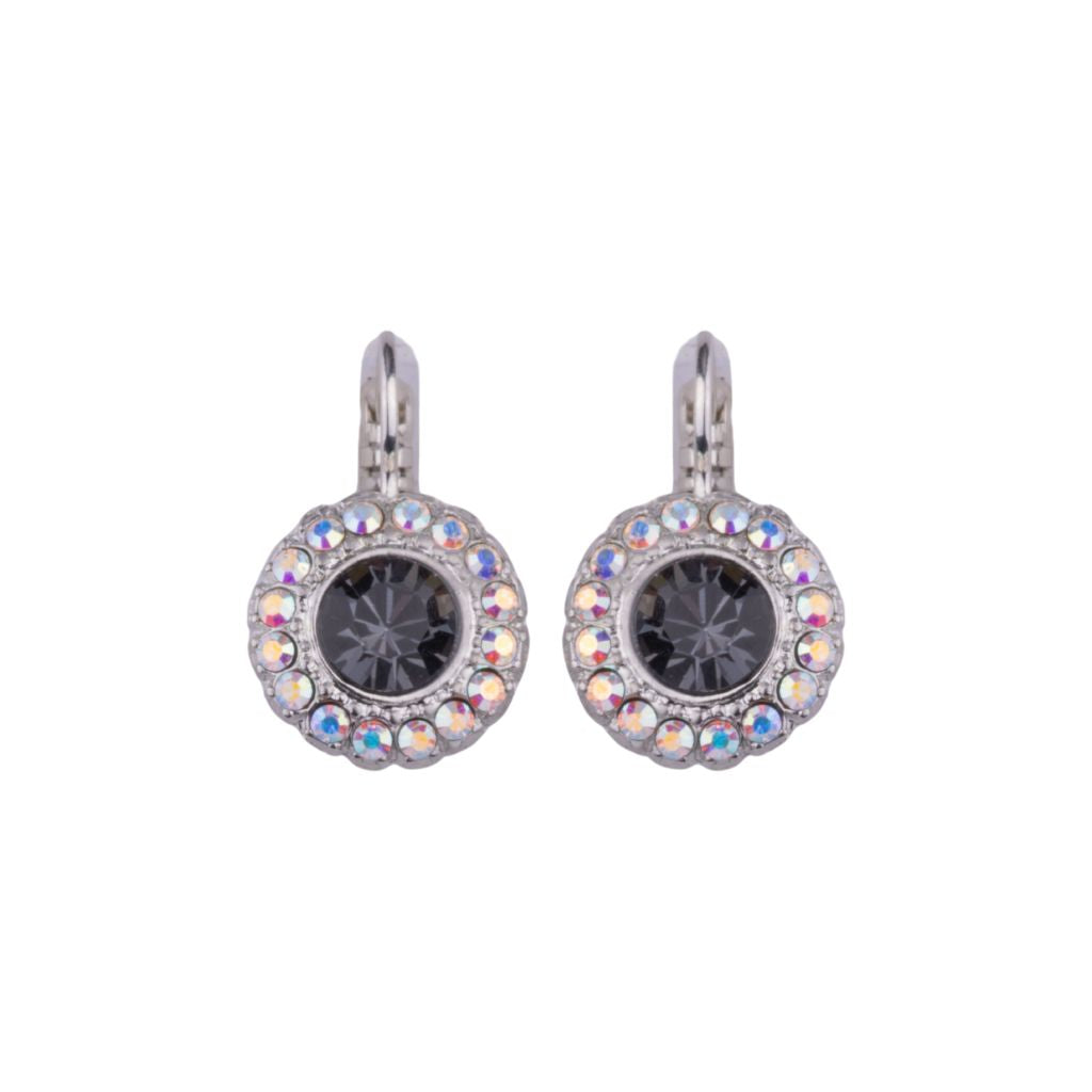 Double Round Cluster Leverback Earrings in "Tuxedo" *Custom*