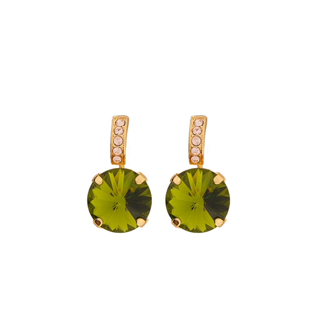 Large Embellished Drop Earrings in "Olive Garnish" *Custom*