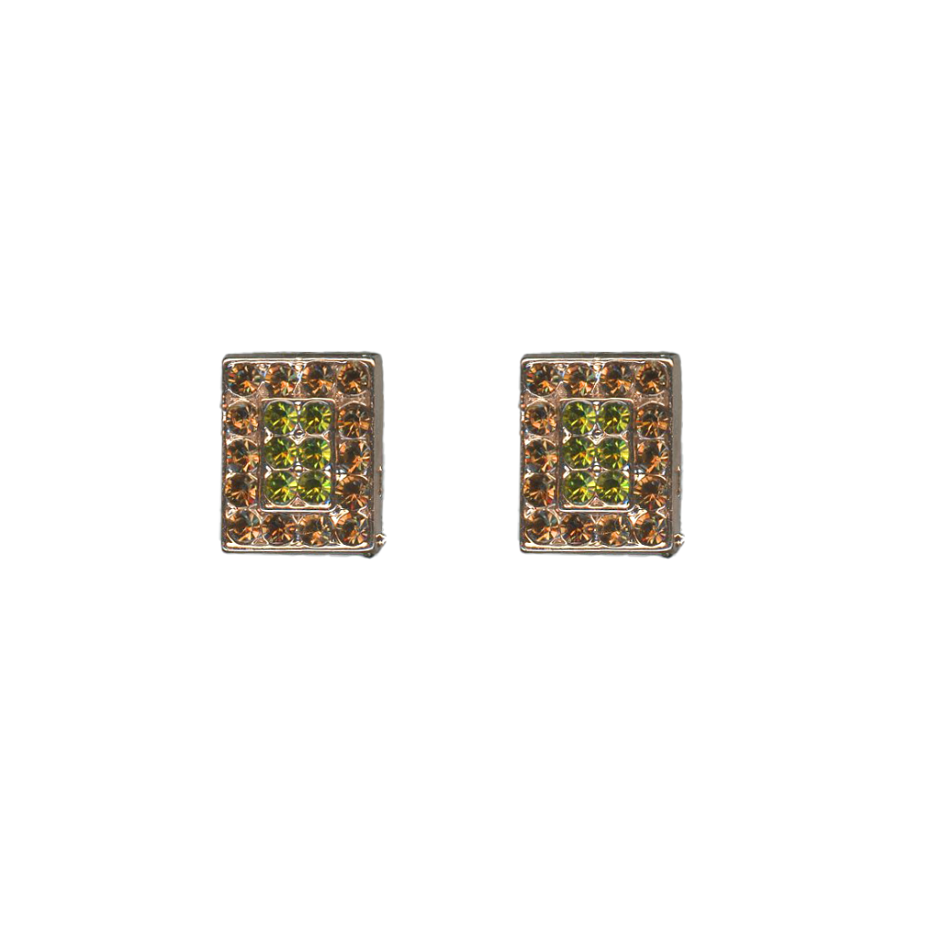 Rectangle Pavé Post Earrings in "Evergreen" *Custom*