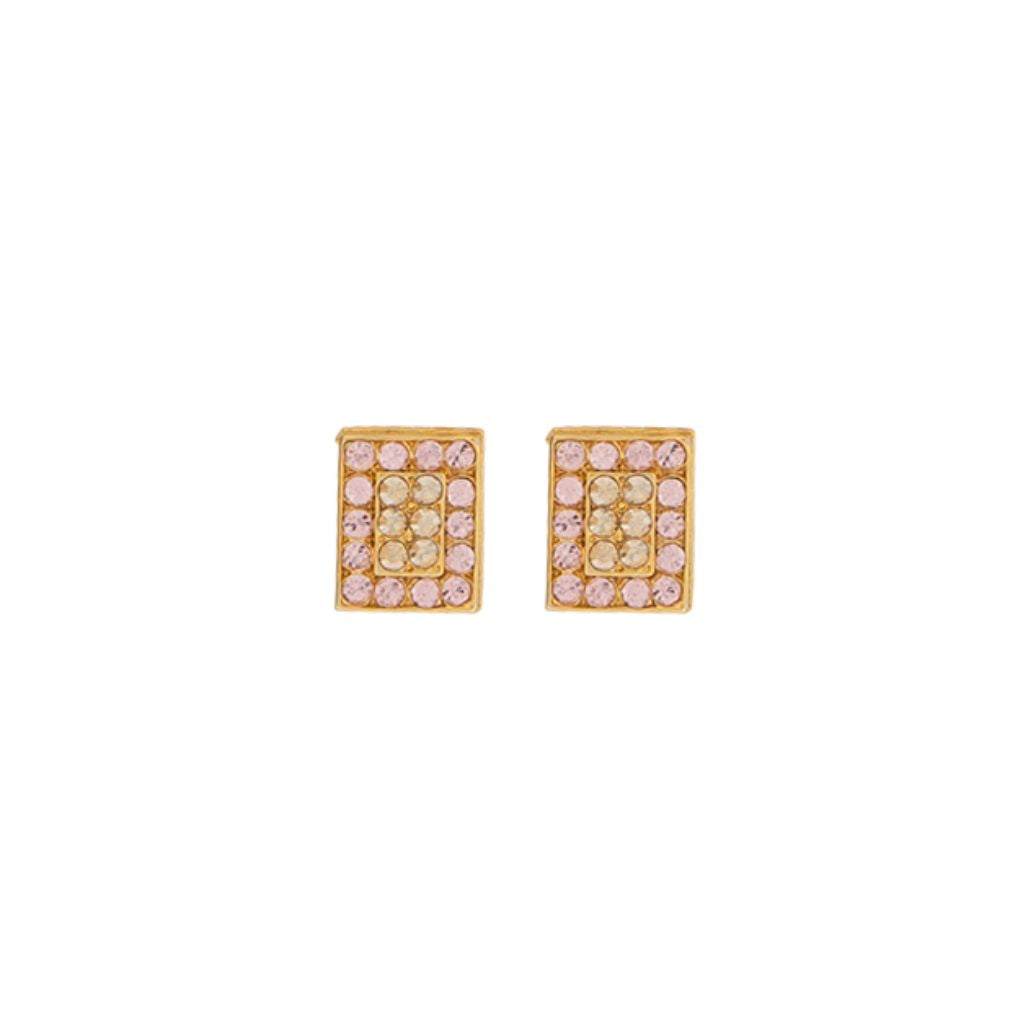 Rectangle Pavé Earrings in "Champagne Kisses" *Custom*