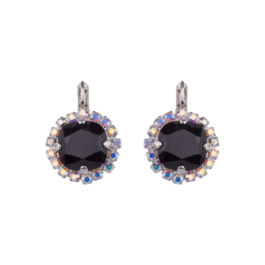 Cushion Cut Cluster Leverback Earrings in "Tuxedo" *Custom*